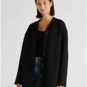 NWOT Quince Eco-Knit Milano Stitch Oversized Shirt Jacket XL
